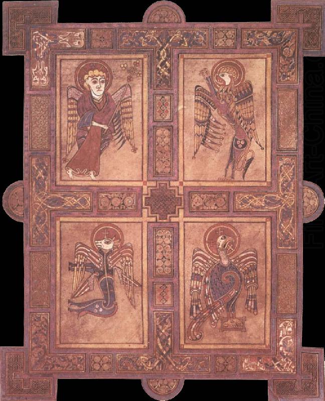 Evangelistsymbolerna from the Book of Kells, unknow artist